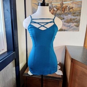 BKE Red "Strappy NK Tank" In Turquoise, Small, NWT